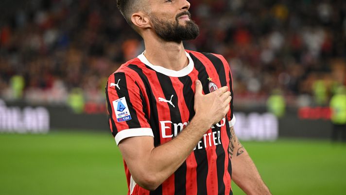 Olivier Giroud, qui durante la sua ultima partita al Milan | Getty Images Assogna critica l'attacco del Milan: 'Il dopo Giroud non è stato proprio ben gestito'