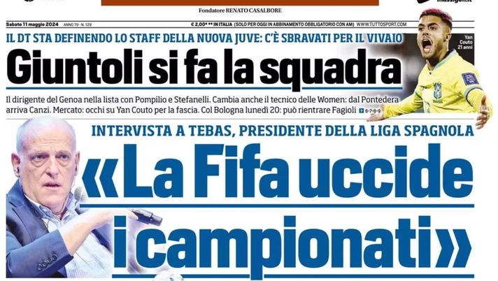 prima pagina tuttosport oggi