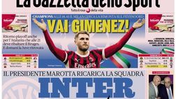 PRIMA PAGINA GAZZETTA DELLO SPORT OGGI: “Inter a rapporto”