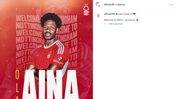 UFFICIALE – Ola Aina è un nuovo giocatore del Nottingham Forest - immagine 1