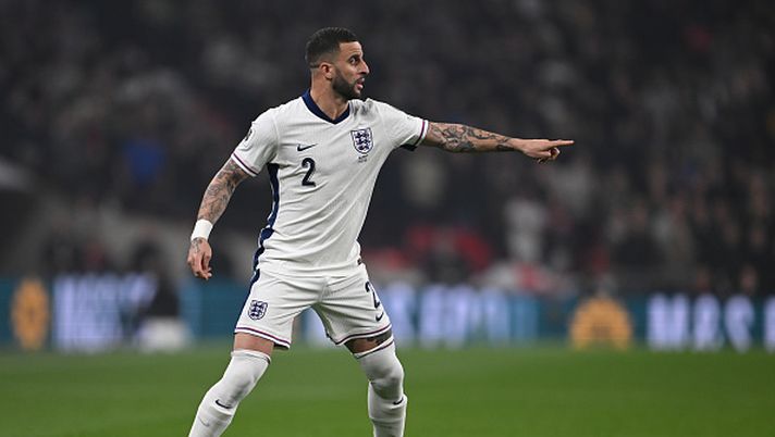 LONDON, ENGLAND - MARCH 21: Kyle Walker of England in action during the FIFA World Cup 2026 European Qualifier between England and Albania at Wembley Stadium on March 21, 2025 in London, England. (Photo by Mike Hewitt/Getty Images)  Walker Jimenez