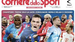 LA PRIMA PAGINA DEL CORRIERE DELLO SPORT: “Champions, trema solo la Lazio”