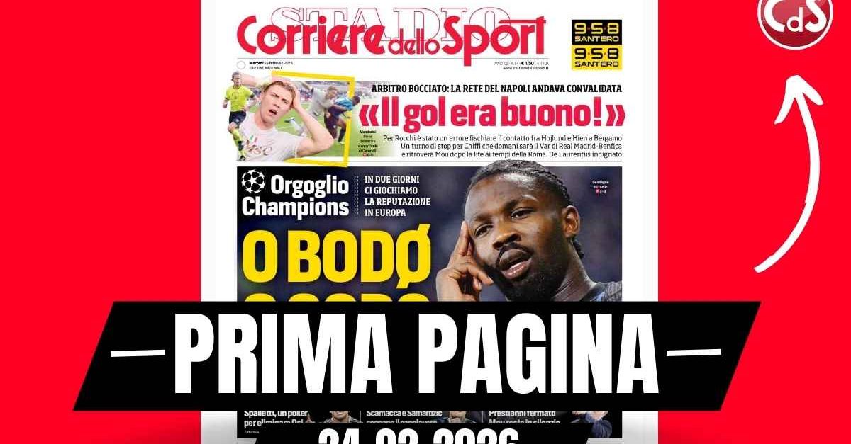 Prima pagina Corriere dello Sport: “Loftus Cheek, la foto shock: operato, tornerà tra 2 mesi”