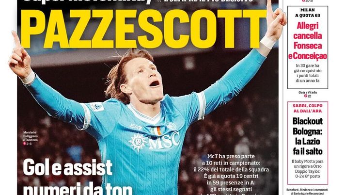 Prime pagine giornali sportivi oggi: il Napoli sui media- immagine 1