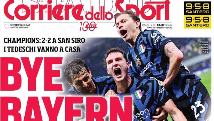 prima pagina corriere dello sport oggi