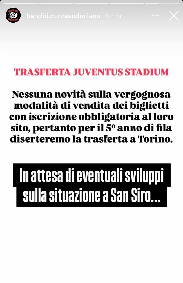 La Curva Sud in attesa di Milan-Napoli: “A Juve-Milan diserteremo per il 5º anno di fila”- immagine 3