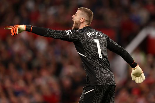 MANCHESTER, ENGLAND - MAY 25: David De Gea of Manchester United during the Premier League match between Manchester United and Chelsea FC at Old Trafford on May 25, 2023 in Manchester, England. (Photo by Naomi Baker/Getty Images) De Gea