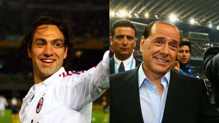 Alessandro Nesta e Silvio Berlusconi ai tempi del Milan
