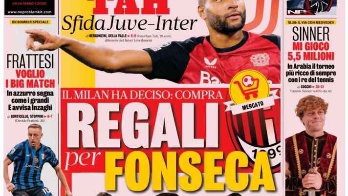 PRIMA PAGINA GAZZETTA DELLO SPORT OGGI: “Il Milan ha deciso: compra regali per Fonseca” PRIMA PAGINA GAZZETTA DELLO SPORT OGGI: “Inzaghi al rinnovo, ci metto la firma”