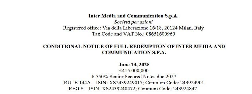 UFFICIALE – INTER, RIMBORSATO IL BOND DA 400 MLN! TUTTO ENTRO IL 26 GIUGNO- immagine 2