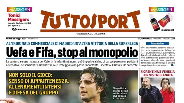 prima pagina tuttosport oggi
