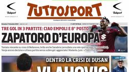 LA PRIMA PAGINA DI TUTTOSPORT: “Vlahovic spacca la Juve”