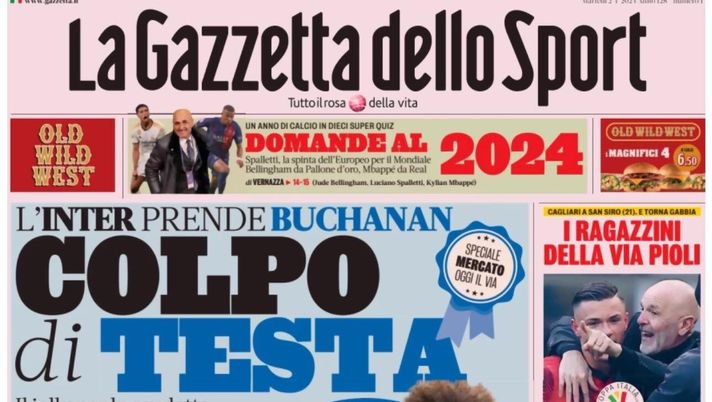 prima pagina gazzetta dello sport