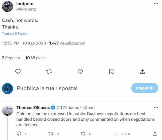Zilliacus punta ancora l’Inter? Scrive: “Trattative a porte chiuse, si commentano alla fine”- immagine 3