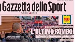 PRIMA PAGINA GAZZETTA DELLO SPORT OGGI: “L’ultimo Rombo, in 30mila per Gigi Riva a Cagliari”