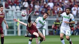 Torino-Sassuolo 2-1: Sanabria-Vlasic, esulta Juric. Dionisi non vince da cinque turni