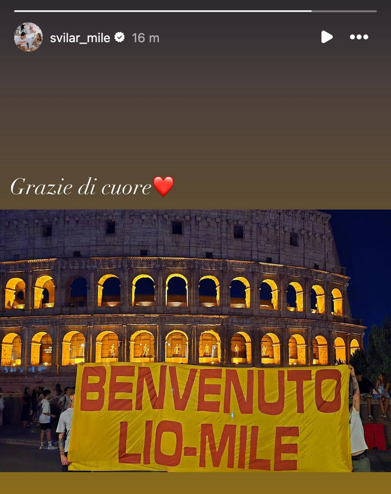 Roma, striscione dei tifosi per il figlio di Svilar. E Mile ringrazia – FOTO- immagine 2