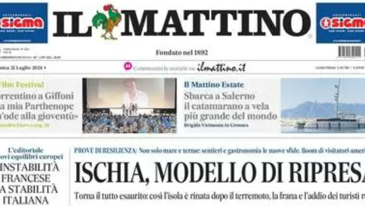 PRIMA PAGINA IL MATTINO OGGI: “Pressing e idee, il marchio di Conte” - immagine 1