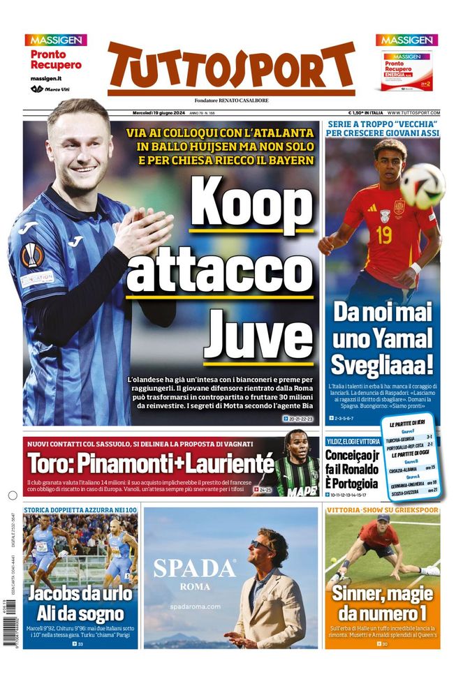 Prima Pagina Tuttosport 19 giugno