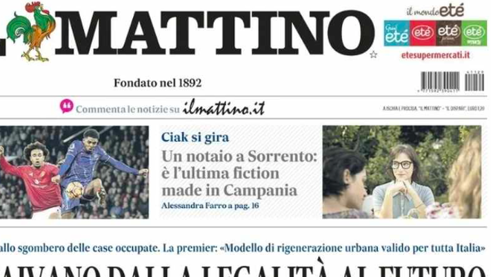 PRIMA PAGINA IL MATTINO OGGI: “Il Manchester United vuole Osi: in cambio offre il bomber Zirkzee” - immagine 1