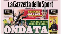 PRIMA PAGINA GAZZETTA DELLO SPORT OGGI: “Ondata Inter, in oltre 300mila per riveder le stele”