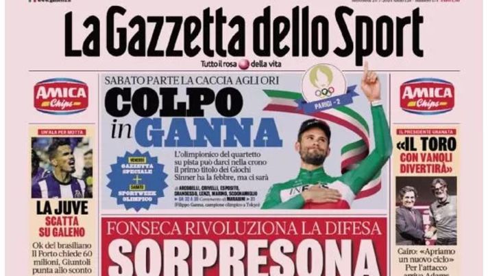 PRIMA PAGINA GAZZETTA DELLO SPORT OGGI: “Inzaghi al rinnovo, ci metto la firma”