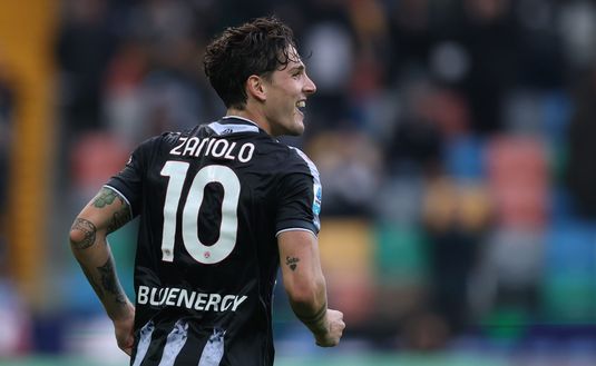 Nicolò Zaniolo in campo con la maglia dell'Udinese (stagione 2025/26)