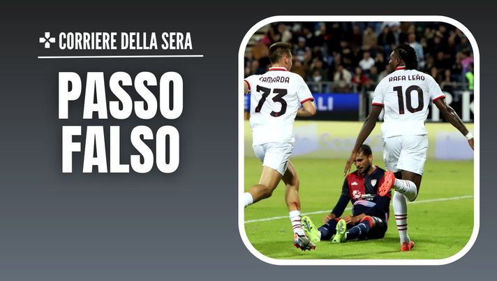 esultanza gol Rafael Leao AC Milan Cagliari-Milan 3-3 Serie A 2024-2025