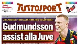 PRIMA PAGINA TUTTOSPORT OGGI: “Gudmundsson, assist alla Juve”
