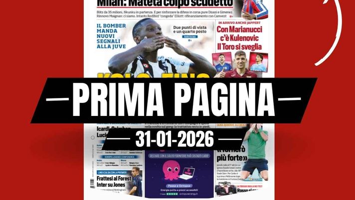 Prima pagina Tuttosport: 'Milan, Mateta colpo scudetto'