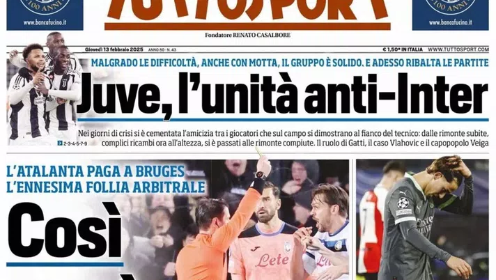 prima pagina tuttosport oggi