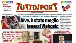PRIMA PAGINA TUTTOSPORT OGGI: “Juve, è stato meglio tenersi Vlahovic”