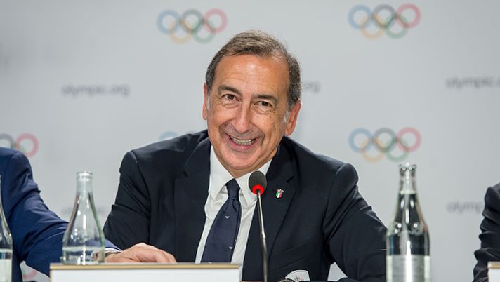 LAUSANNE, SWITZERLAND - JUNE 24: Giuseppe Sala, Mayor of Milan reacts during IOC Announcement at SwissTech Convention Center on June 24, 2019 in Lausanne, Switzerland. (Photo by Robert Hradil/Getty Images)  San Siro Sala