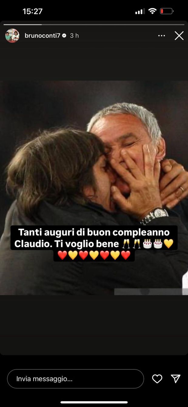 Gli auguri speciali di Bruno Conti a Ranieri: ”Ti voglio bene Claudio”- immagine 2
