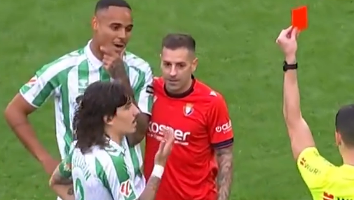 VIDEO Natan sfortunato, espulso dopo soli 7 minuti in Osasuna-Real Betis - immagine 1