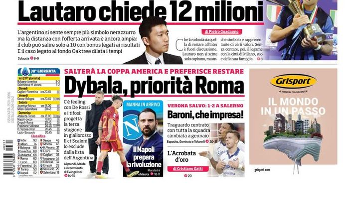 EDICOLA / CdS: Lautaro chiede 12 mln per il rinnovo. L’Inter arriva a 10 con i bonus EDICOLA / CdS: Lautaro chiede 12 mln per il rinnovo. L’Inter arriva a 10 con i bonus - immagine 1