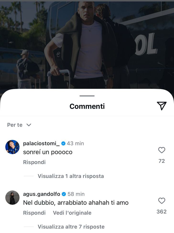 Inter, siparietto social Lautaro-Palacios. Interviene Agustina: “Nel dubbio…”- immagine 2