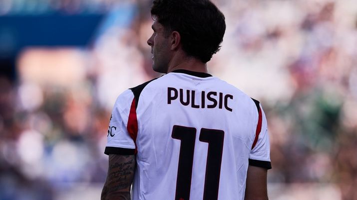 Christian Pulisic, attaccante AC Milan, qui durante Sassuolo-Milan di Serie A