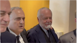 VIDEO De Laurentiis e Lotito a braccetto dopo l’assemblea: la risposta ai giornalisti
