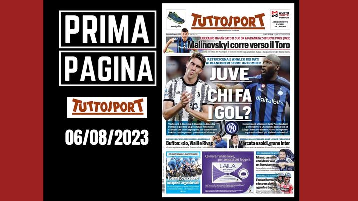 Prima pagina Tuttosport: 'Juve chi fa i gol'
