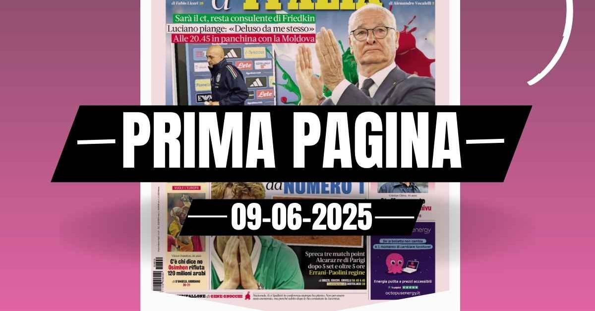 prima pagina gazzetta dello sport ranieri d8217italia