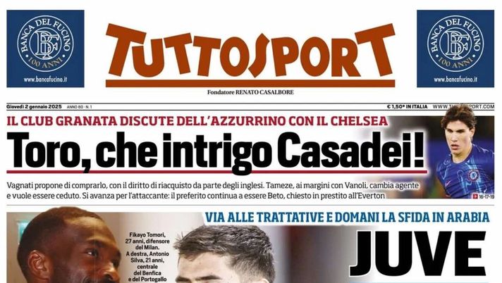 prima pagina tuttosport oggi