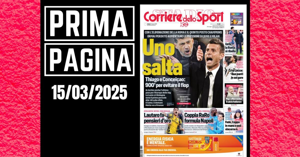 Prima pagina Corriere dello Sport: Milan e Juventus, una salta