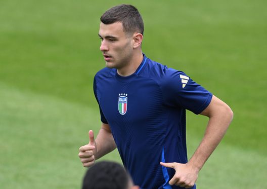 ISERLOHN, GERMANY - JUNE 14: Alessandro Buongiorno of Italy in action during a Italy training session at Hemberg-Stadion on June 14, 2024 in Iserlohn, Germany. (Photo by Claudio Villa/Getty Images for FIGC)