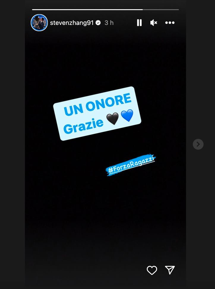 Inter, il messaggio di Steven Zhang: “Un onore, grazie. Forza ragazzi”- immagine 3