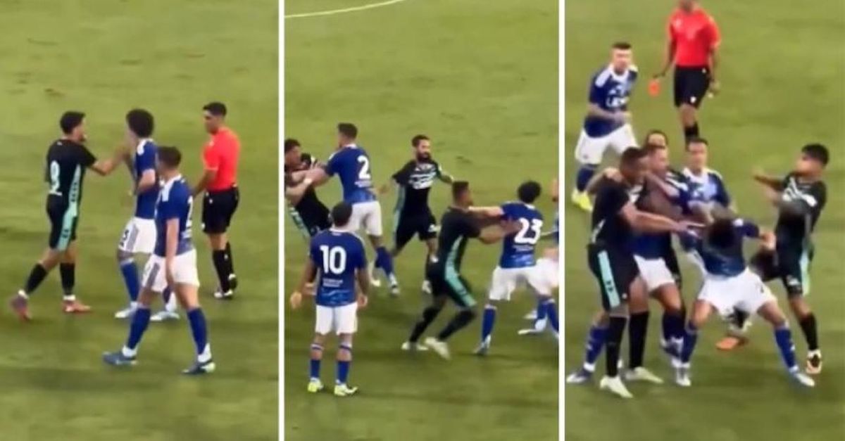 como betis altro che amichevole pugni in faccia rissa e due espulsi video