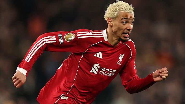 LIVERPOOL, ENGLAND - JANUARY 31: Hugo Ekitike of Liverpool looks on during the Premier League match between Liverpool and Newcastle United at Anfield on January 31, 2026 in Liverpool, England. (Photo by Kate McShane/Getty Images) Ekitiké