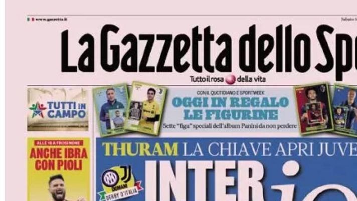 prima pagina gazzetta dello sport oggi