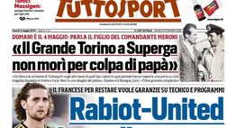 PRIMA PAGINA TUTTOSPORT OGGI: “Rabiot-United, Juve alle strette”