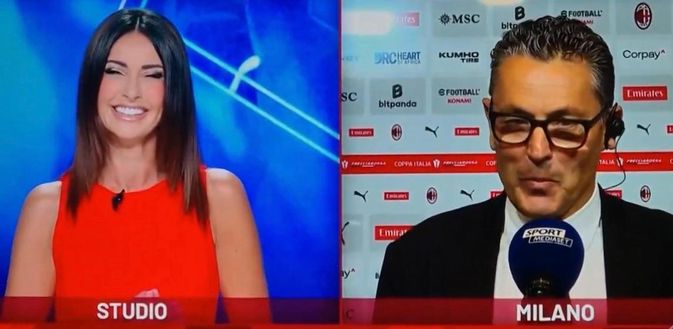 Siparietto tra Landucci (vice allenatore Milan) e Monica Bertini, che si imbarazza: “Usciamo…” Siparietto tra Landucci (vice allenatore Milan) e Monica Bertini, che si imbarazza: “Usciamo…” - immagine 1